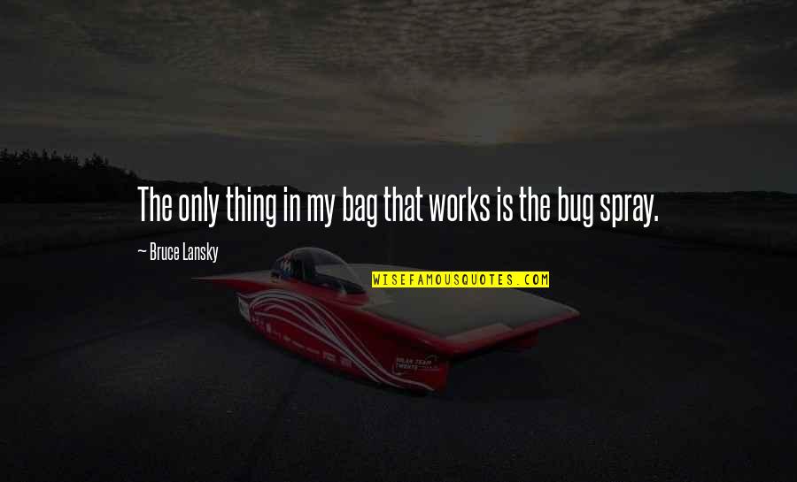 Bruce Lansky Quotes By Bruce Lansky: The only thing in my bag that works Bruce Lansky Quotes By Bruce Lansky: The only thing in my bag that works