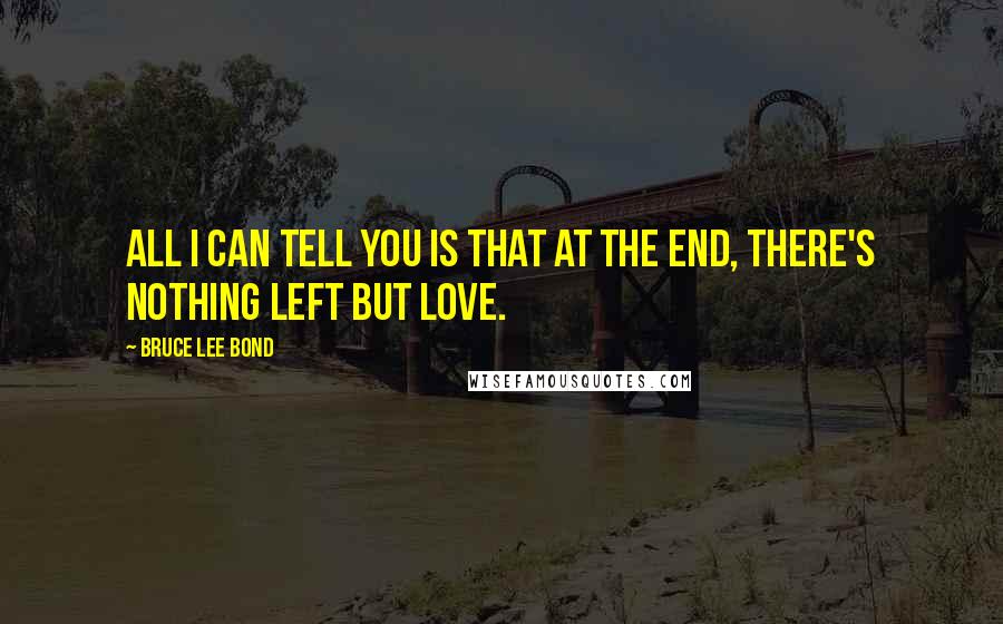 Bruce Lee Bond quotes: All I can tell you is that at the end, there's nothing left but love.