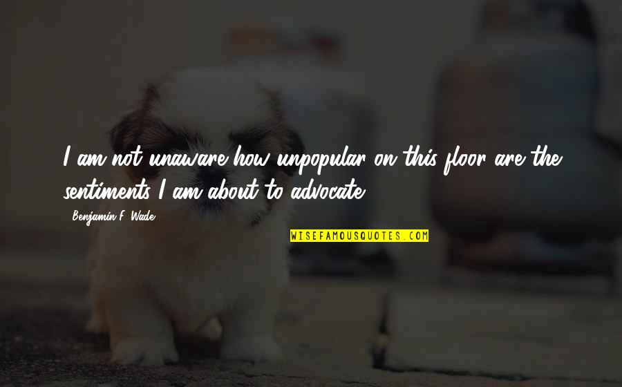 Bruce Mclean Quotes By Benjamin F. Wade: I am not unaware how unpopular on this Bruce Mclean Quotes By Benjamin F. Wade: I am not unaware how unpopular on this