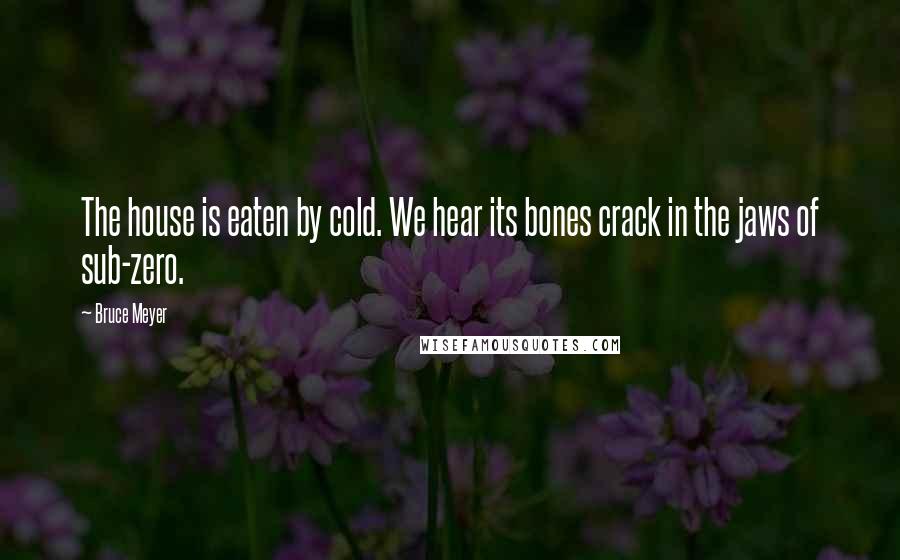 Bruce Meyer quotes: The house is eaten by cold. We hear its bones crack in the jaws of sub-zero.