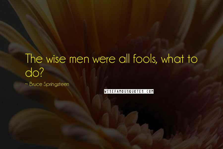 Bruce Springsteen quotes: The wise men were all fools, what to do?