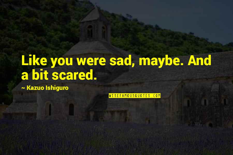Brucker Kishler Quotes By Kazuo Ishiguro: Like you were sad, maybe. And a bit Brucker Kishler Quotes By Kazuo Ishiguro: Like you were sad, maybe. And a bit