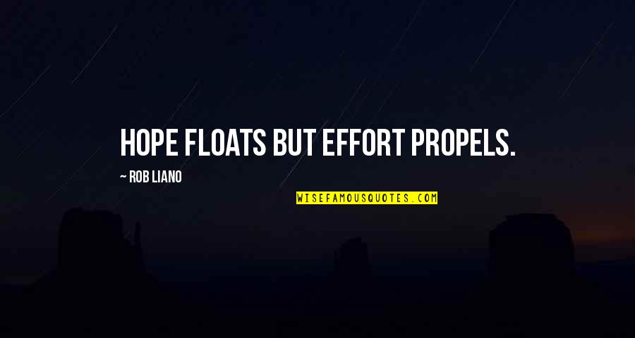 Brueggemann Fencing Quotes By Rob Liano: Hope floats but effort propels.