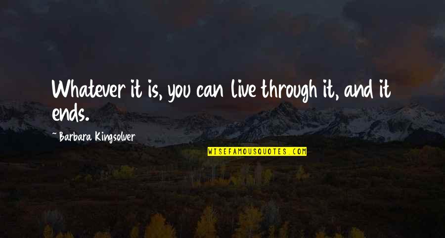 Brugginks Inc Quotes By Barbara Kingsolver: Whatever it is, you can live through it,