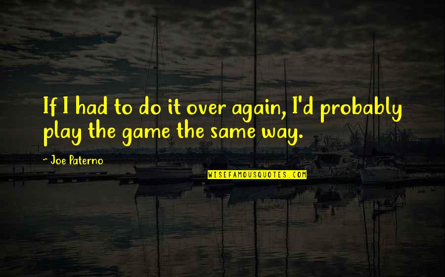 Bruinsma Ukraine Quotes By Joe Paterno: If I had to do it over again,