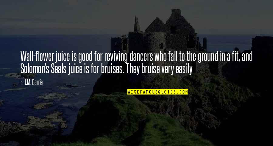 Bruise Quotes By J.M. Barrie: Wall-flower juice is good for reviving dancers who