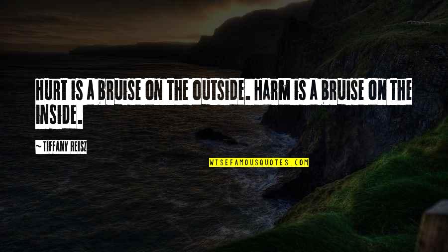 Bruise Quotes By Tiffany Reisz: Hurt is a bruise on the outside. Harm