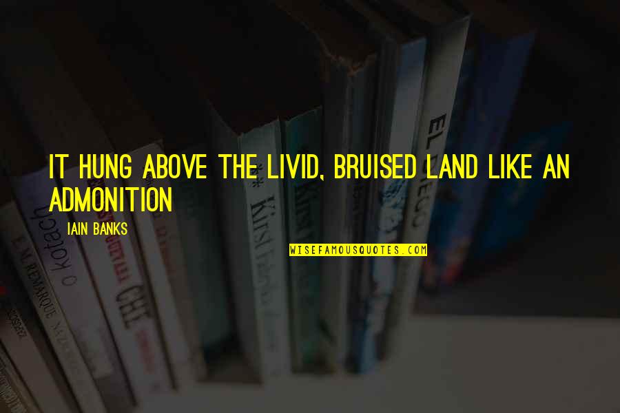 Bruised But Quotes By Iain Banks: It hung above the livid, bruised land like