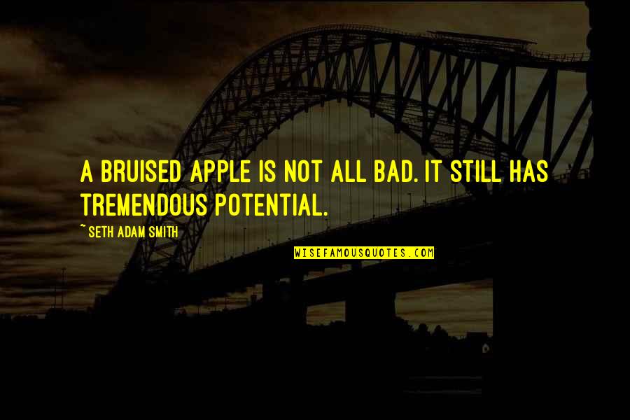 Bruised Quotes By Seth Adam Smith: A bruised apple is not all bad. It