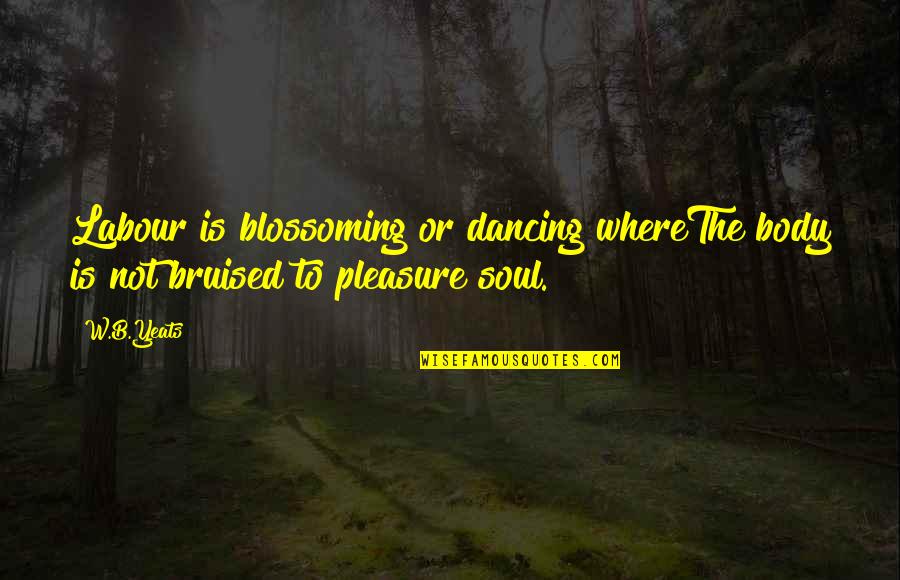 Bruised Quotes By W.B.Yeats: Labour is blossoming or dancing whereThe body is