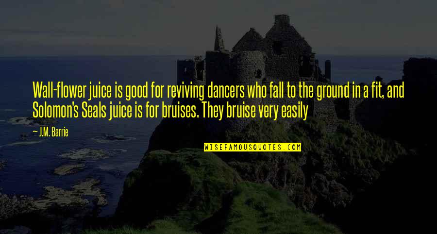 Bruises'n Quotes By J.M. Barrie: Wall-flower juice is good for reviving dancers who