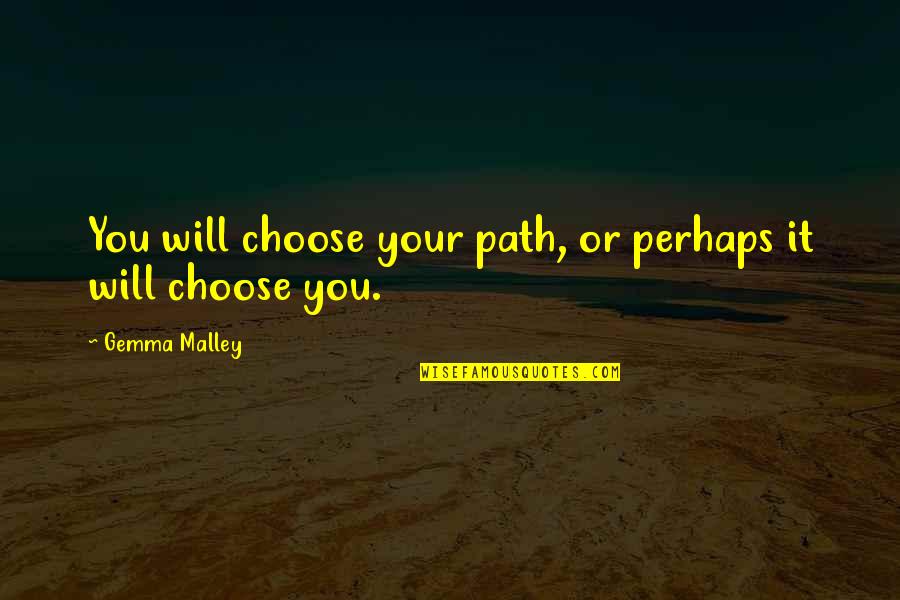Brumbaugh Wealth Quotes By Gemma Malley: You will choose your path, or perhaps it