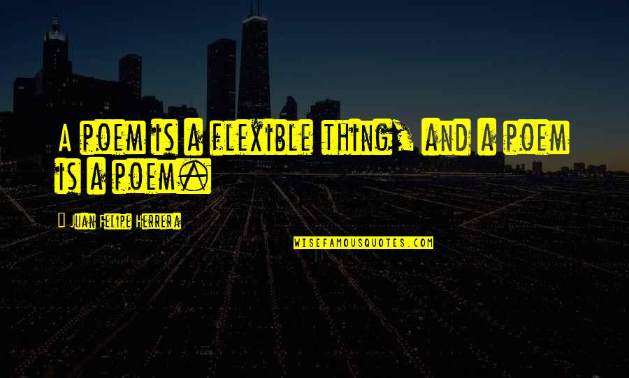 Brumidis Quotes By Juan Felipe Herrera: A poem is a flexible thing, and a Brumidis Quotes By Juan Felipe Herrera: A poem is a flexible thing, and a