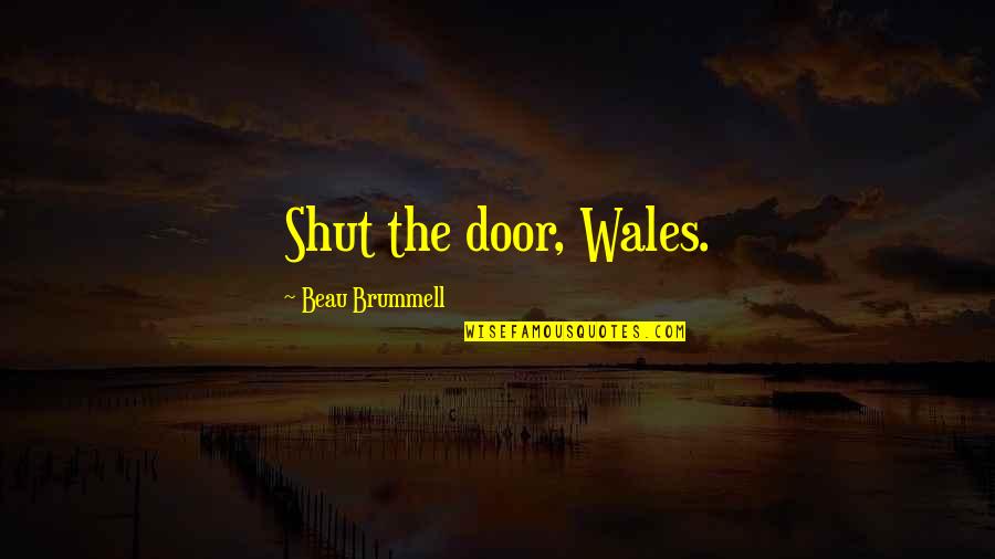 Brummell Quotes By Beau Brummell: Shut the door, Wales.