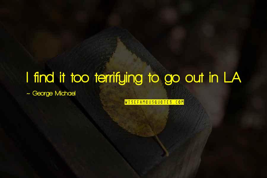 Brummen The Netherlands Quotes By George Michael: I find it too terrifying to go out Brummen The Netherlands Quotes By George Michael: I find it too terrifying to go out