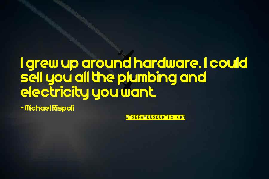 Brunelleschi Perspective Quotes By Michael Rispoli: I grew up around hardware. I could sell Brunelleschi Perspective Quotes By Michael Rispoli: I grew up around hardware. I could sell