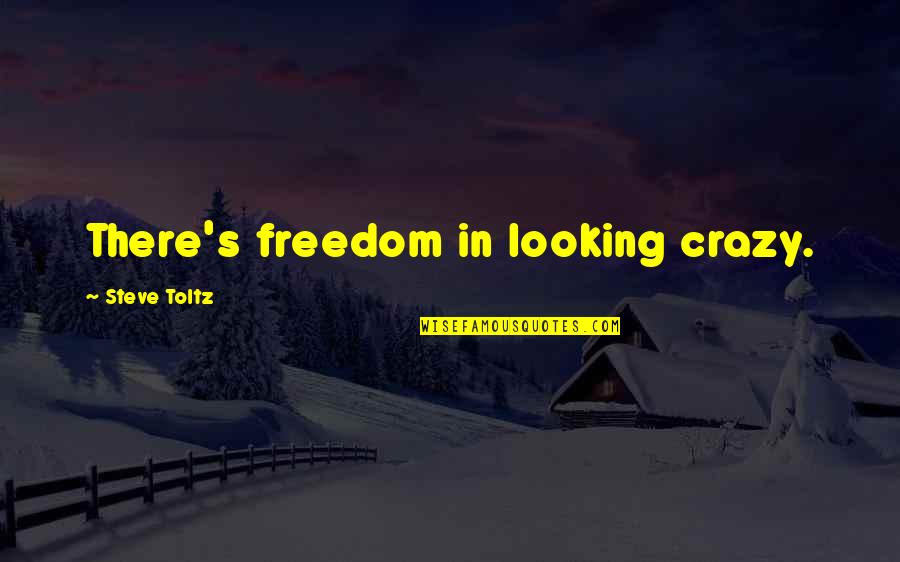 Brunete Goale Quotes By Steve Toltz: There's freedom in looking crazy.