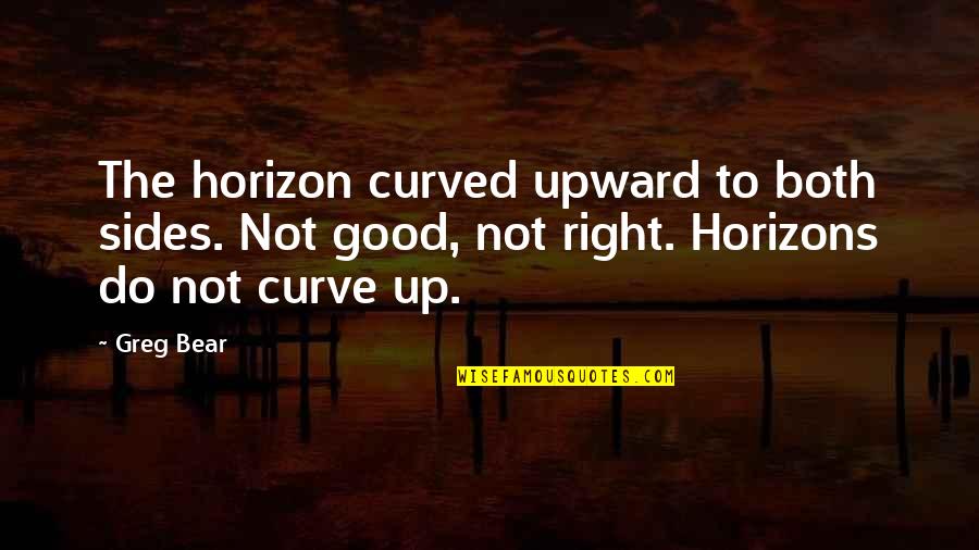 Bruno And Shmuel Quotes By Greg Bear: The horizon curved upward to both sides. Not