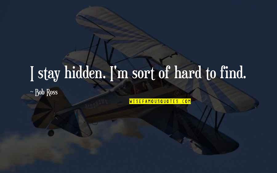 Bruno Manser Quotes By Bob Ross: I stay hidden. I'm sort of hard to