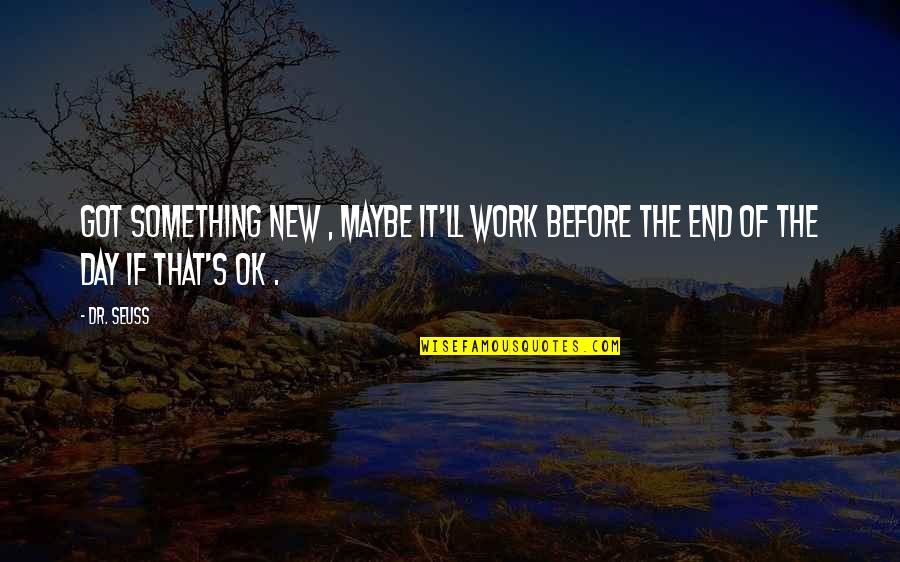Bruno Manser Quotes By Dr. Seuss: Got something new , maybe it'll work before
