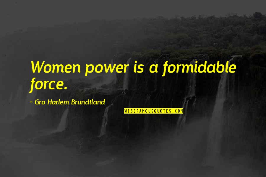 Brunswig Drug Quotes By Gro Harlem Brundtland: Women power is a formidable force.