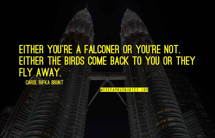 Brunt Quotes By Carol Rifka Brunt: Either you're a falconer or you're not. Either