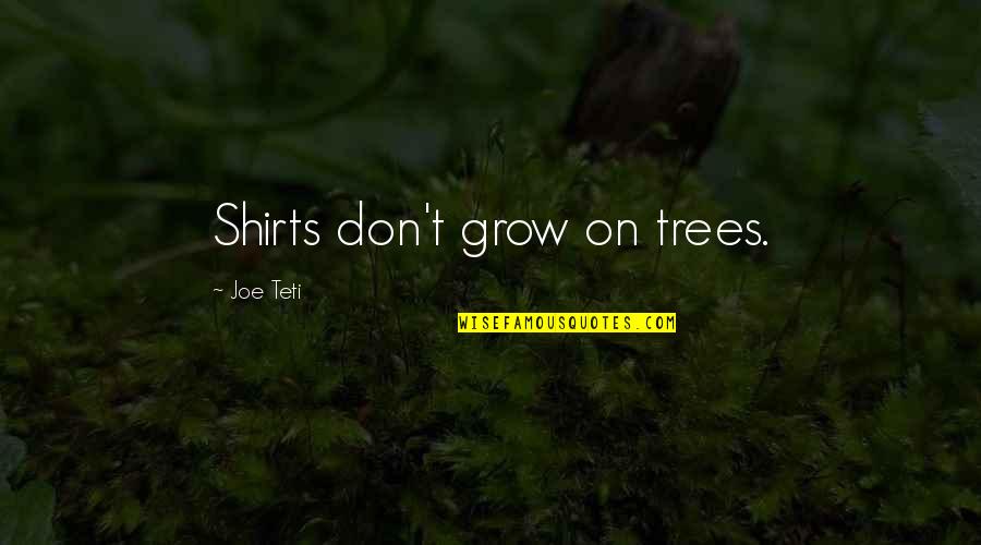 Brush Off The Haters Quotes By Joe Teti: Shirts don't grow on trees.