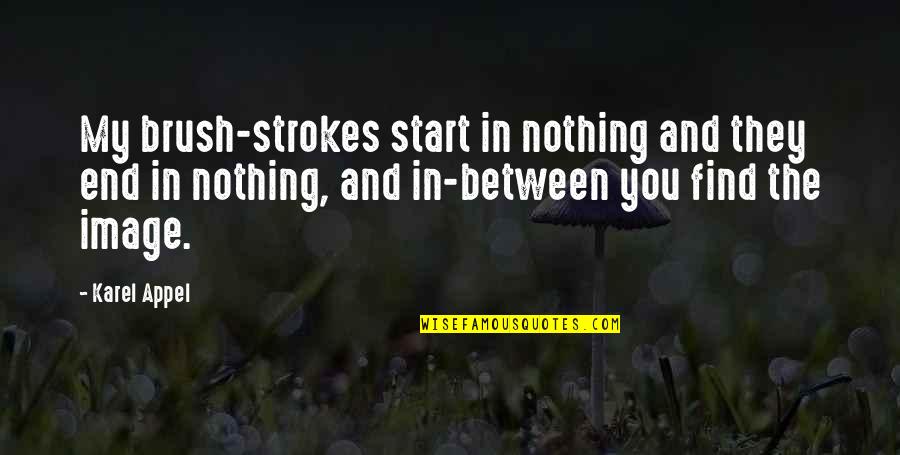 Brush Quotes By Karel Appel: My brush-strokes start in nothing and they end