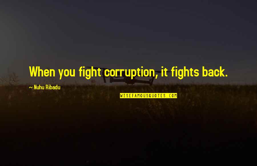 Brutalities Mkx Quotes By Nuhu Ribadu: When you fight corruption, it fights back.