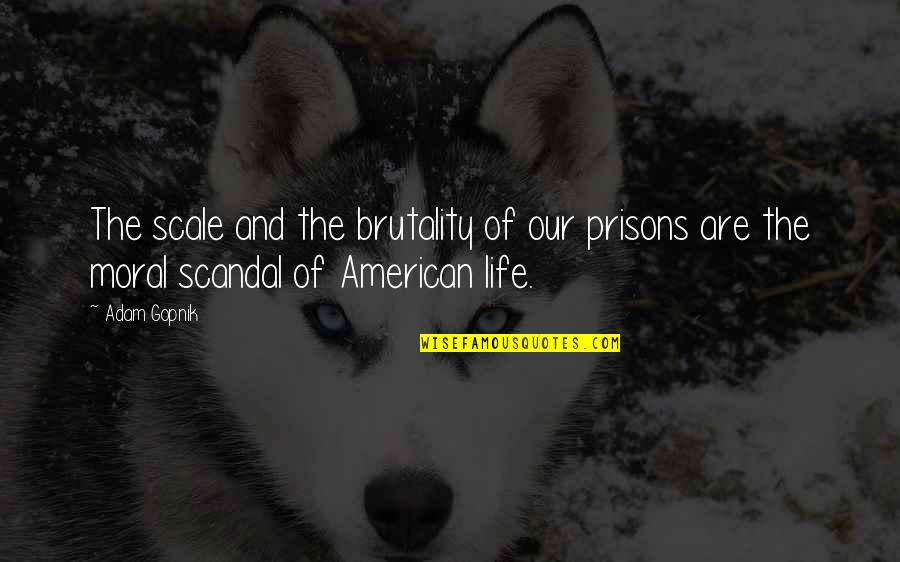 Brutality Of Life Quotes By Adam Gopnik: The scale and the brutality of our prisons