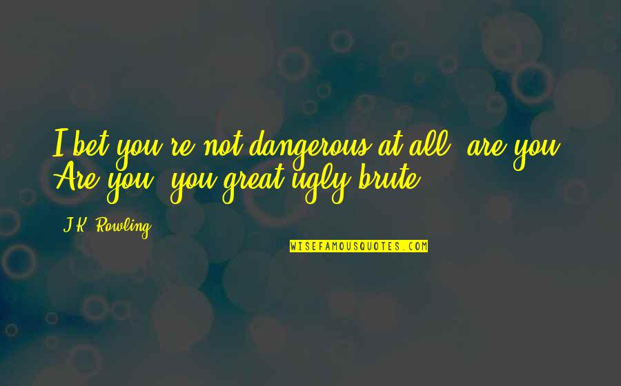 Brute Quotes By J.K. Rowling: I bet you're not dangerous at all, are