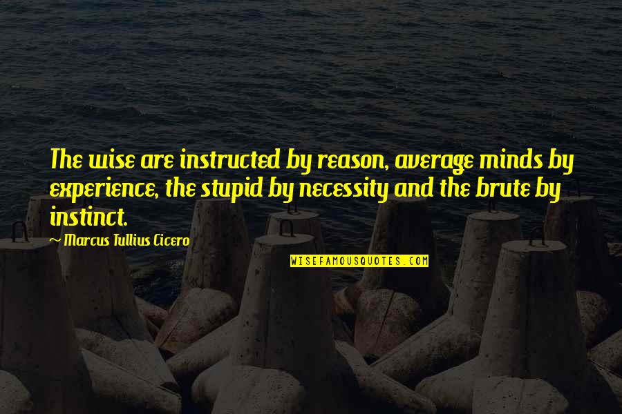 Brute Quotes By Marcus Tullius Cicero: The wise are instructed by reason, average minds