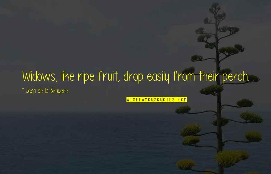 Bruyere Quotes By Jean De La Bruyere: Widows, like ripe fruit, drop easily from their