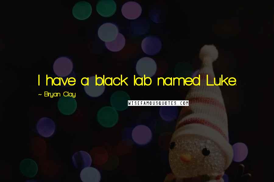 Bryan Clay quotes: I have a black lab named Luke.