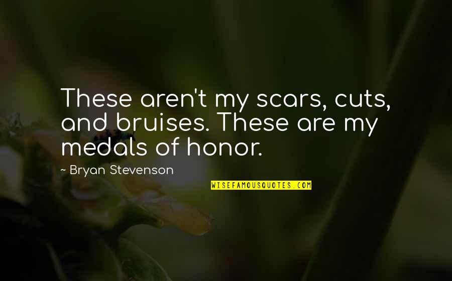 Bryan Stevenson Quotes By Bryan Stevenson: These aren't my scars, cuts, and bruises. These