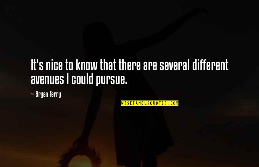 Bryan's Quotes By Bryan Ferry: It's nice to know that there are several