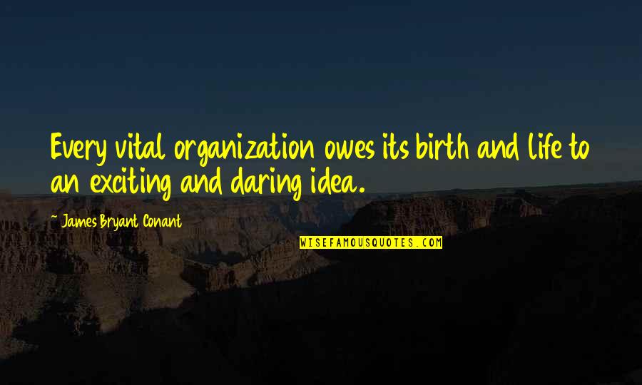 Bryant Conant Quotes By James Bryant Conant: Every vital organization owes its birth and life