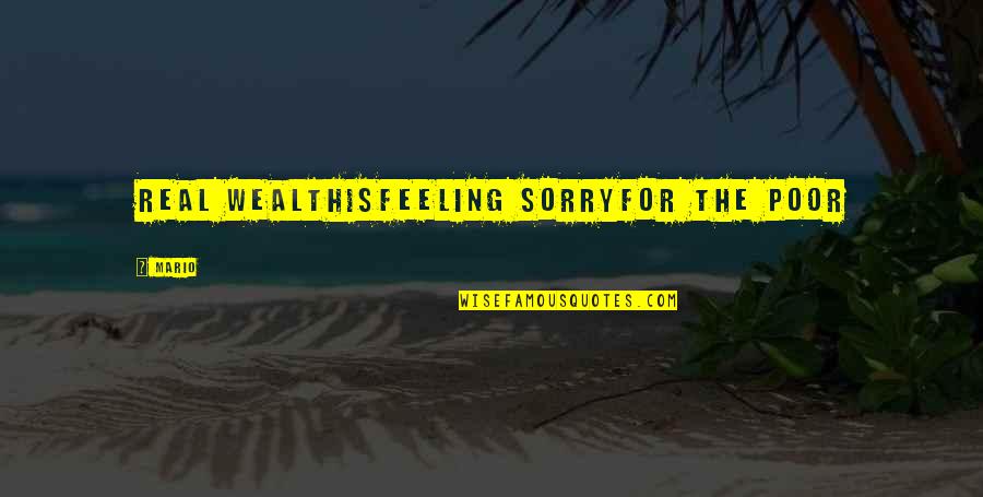 Brycen Williams Quotes By Mario: Real wealthisfeeling sorryfor the poor