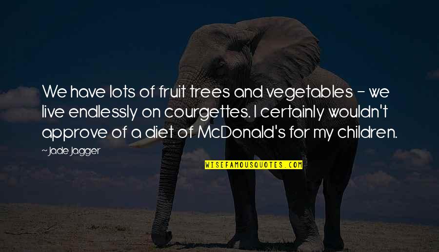 Brylan Quotes By Jade Jagger: We have lots of fruit trees and vegetables Brylan Quotes By Jade Jagger: We have lots of fruit trees and vegetables