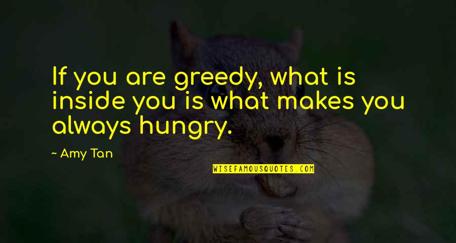 Brynja H Ssj Ur Quotes By Amy Tan: If you are greedy, what is inside you