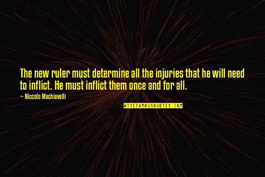 Bryr Clog Quotes By Niccolo Machiavelli: The new ruler must determine all the injuries