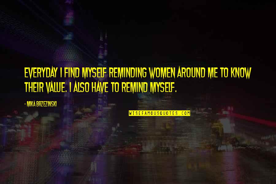 Brzezinski Mika Quotes By Mika Brzezinski: Everyday I find myself reminding women around me