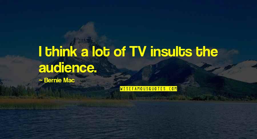 Bse Top Gainer Quotes By Bernie Mac: I think a lot of TV insults the