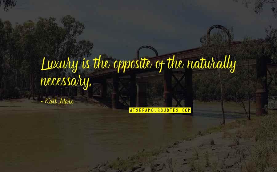 Bsf Quotes By Karl Marx: Luxury is the opposite of the naturally necessary.