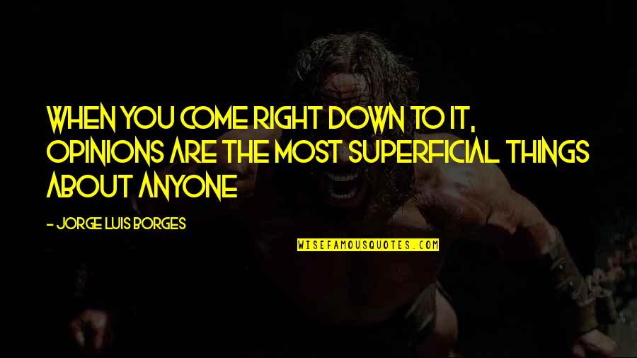 Bsx Quotes By Jorge Luis Borges: When you come right down to it, opinions
