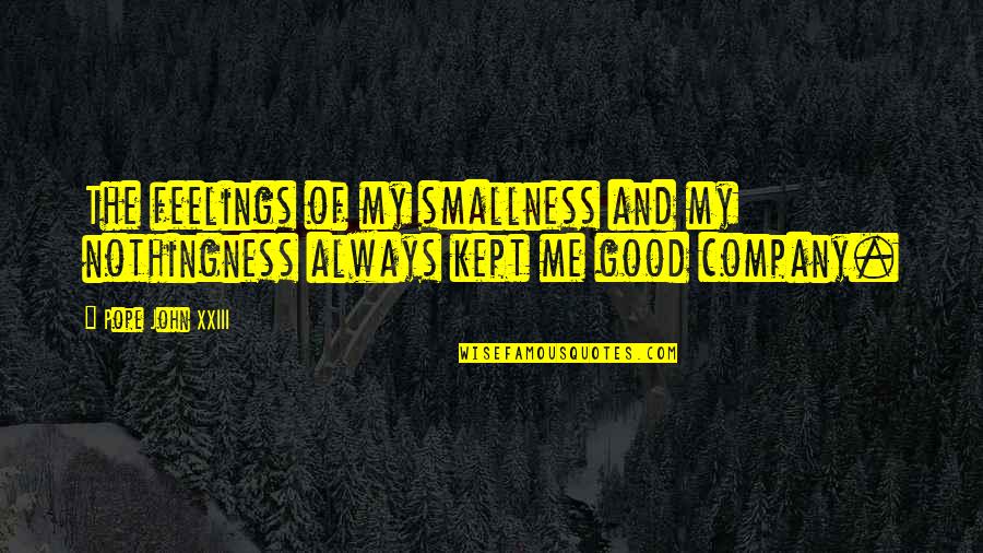 Bts Army Dream Quotes By Pope John XXIII: The feelings of my smallness and my nothingness