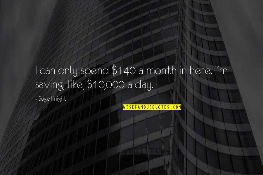 Btter Quotes By Suge Knight: I can only spend $140 a month in