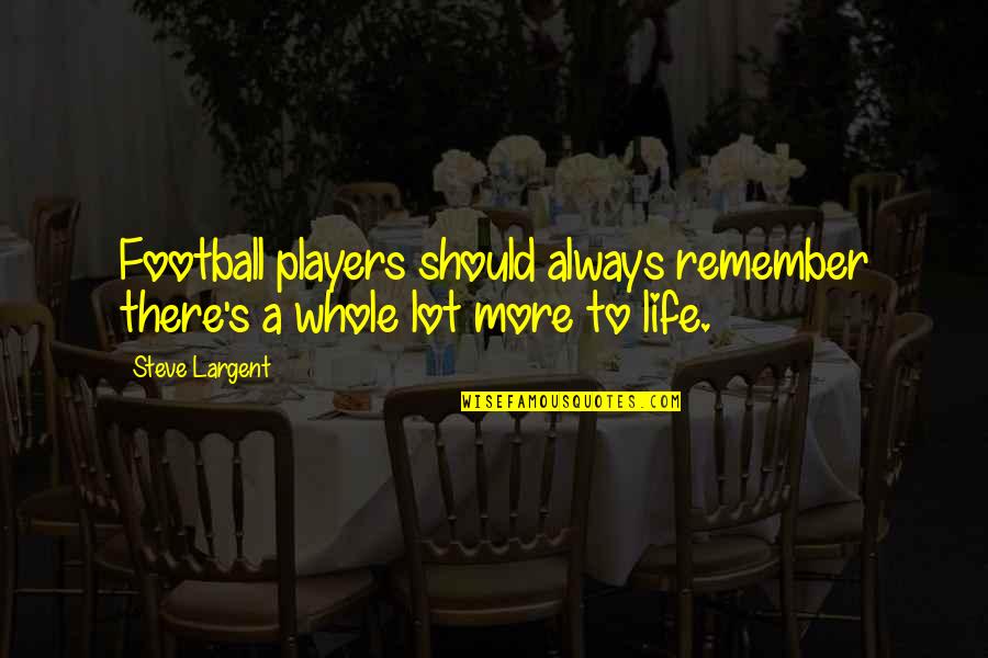 Btvs Chosen Quotes By Steve Largent: Football players should always remember there's a whole