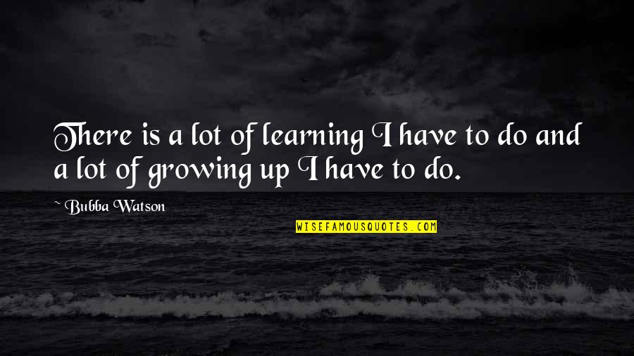 Bubba Watson Quotes By Bubba Watson: There is a lot of learning I have