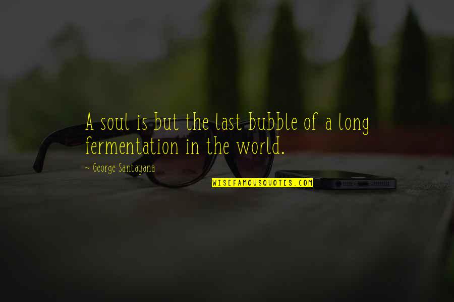 Bubble Quotes By George Santayana: A soul is but the last bubble of